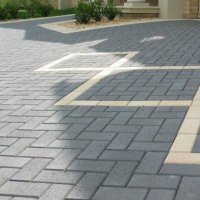 Driveways with pavers and stepping stones