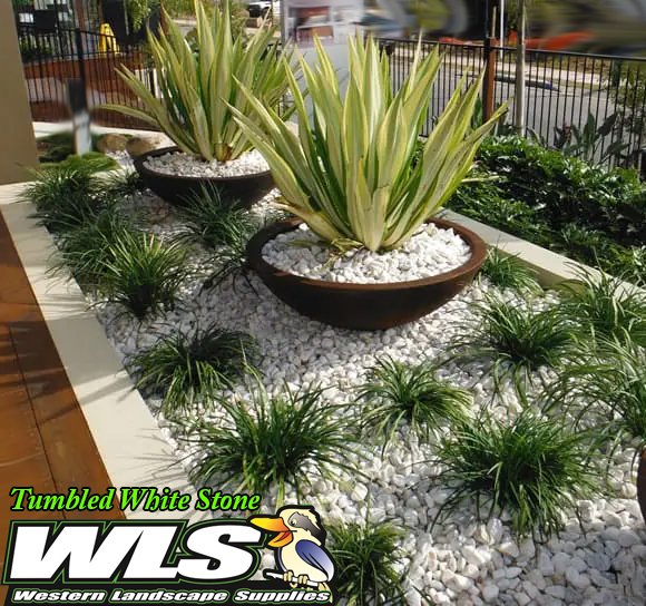 Tumbled White Decorative Stone - will brighten any Garden or Landscape Feature